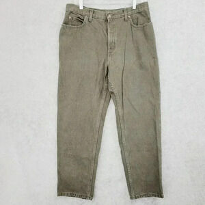 Land's End Womens Olive Jeans Size 14 Petite 100% Cotton 20PT